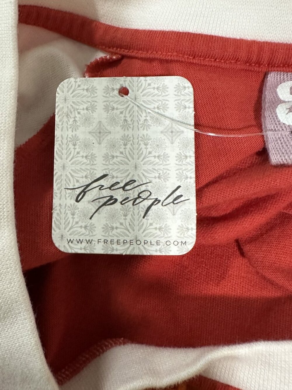FREE PEOPLE x CIAO CIAO VACATION Speed Racer Long Sleeve Tee Red White XS NWT - Picture 13 of 16